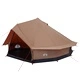 Семейна палатка за 10 души - 185T полиестер с PU покритие, кафява, 500x500x298 см