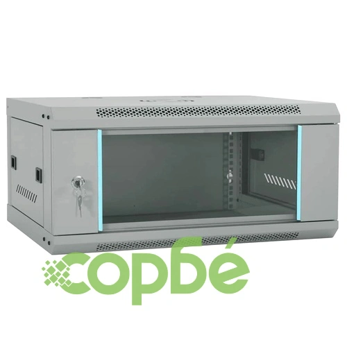 Стенен мрежов шкаф 4U 19 IP20 60x45x28 см Стоманен Сив ➤ топ цена ➤ sorbe.bg