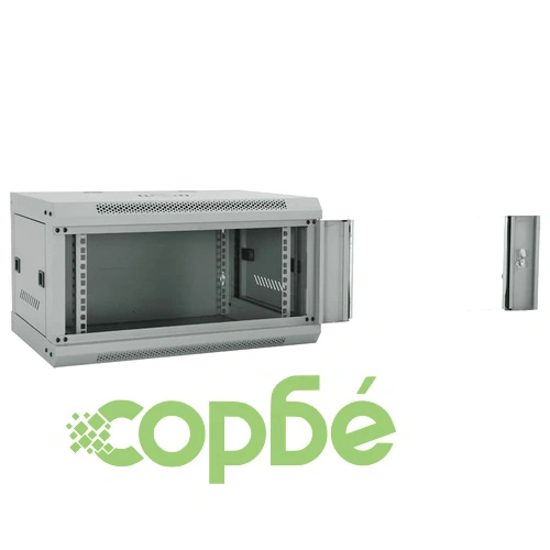 Стенен мрежов шкаф 6U 19 IP20 60x45x35 см Стоманен Сив ➤ топ цена ➤ sorbe.bg