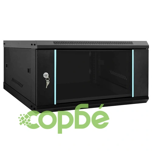 Стенен мрежов шкаф 6U, 19, IP20, черен, стомана, 60x60x35 см ➤ топ цена ➤ sorbe.bg