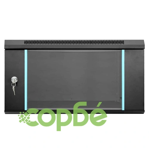 Стенен мрежов шкаф 6U, 19, IP20, черен, стомана, 60x60x35 см ➤ топ цена ➤ sorbe.bg