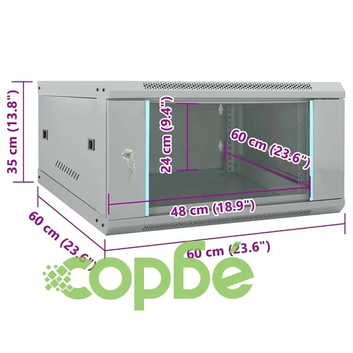 6U Стоманен Мрежов Шкаф за Стена 19 IP20 60x60x35 см Сив на топ цена от sorbe.bg 6U Стоманен Мрежов Шкаф за Стена 19 IP20 60x60x35 см Сив ➤ топ цена ➤ sorbe.bg