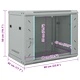 9U Стоманен Мрежов Шкаф за Стена 19 IP20 60x45x50 см Сив