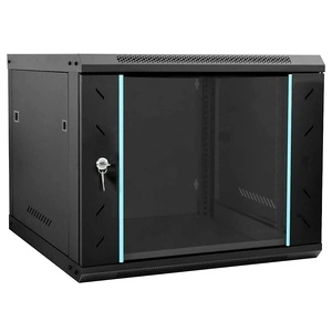 Стоманен мрежов шкаф 9U за стенен монтаж 19 IP20 черен 60x60x50 см