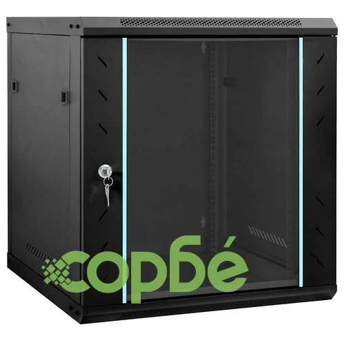 Мрежов шкаф 12U за стенен монтаж 19 IP20 60x45x65 см Черен Стомана ➤ топ цена ➤ sorbe.bg