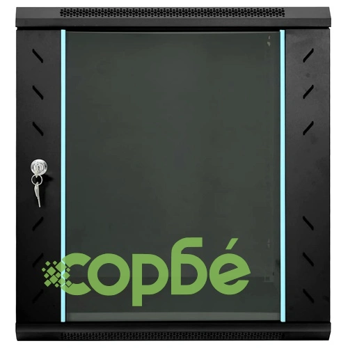 Мрежов шкаф 12U за стенен монтаж 19 IP20 60x45x65 см Черен Стомана ➤ топ цена ➤ sorbe.bg