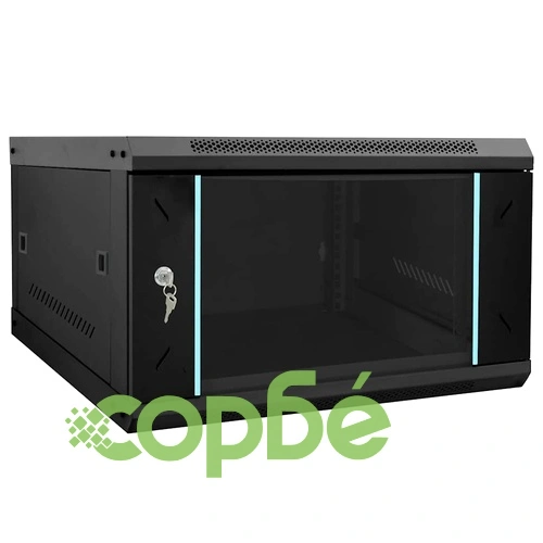 Стенен мрежов шкаф 6U 19 IP20 53 x 60 x 30 см Черен Стоманен ➤ топ цена ➤ sorbe.bg