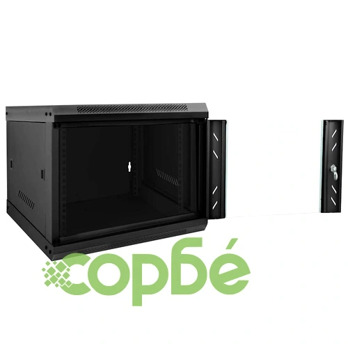 Мрежов шкаф 9U за стенен монтаж 19 IP20 53 x 60 x 45 см Черен Стомана ➤ топ цена ➤ sorbe.bg