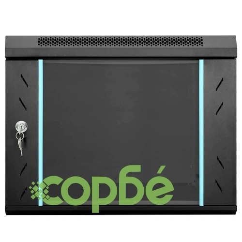 Мрежов шкаф 9U за стенен монтаж 19 IP20 53 x 60 x 45 см Черен Стомана ➤ топ цена ➤ sorbe.bg