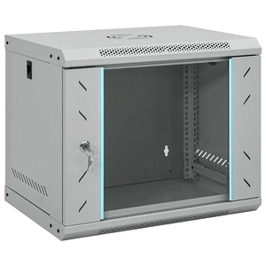 Стоманен Мрежов Шкаф 9U за Стенен Монтаж 53 x 45 x 45 см Сив IP20