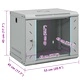 Стоманен Мрежов Шкаф 9U за Стенен Монтаж 53 x 45 x 45 см Сив IP20