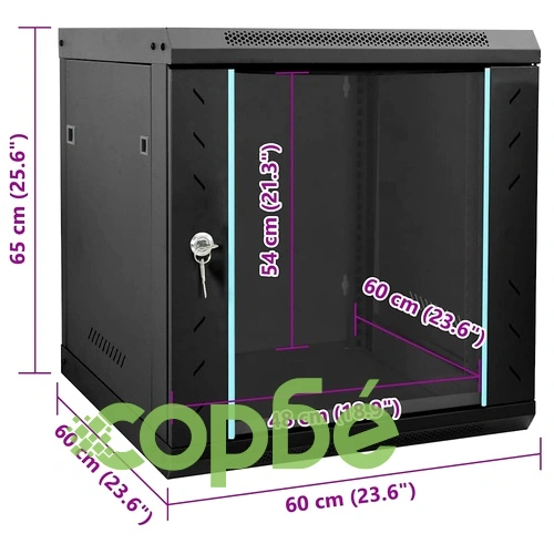 Стенен мрежов шкаф 12U 19 IP20 53 x 60 x 60 см Черен Стоманен ➤ топ цена ➤ sorbe.bg