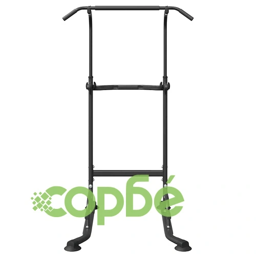 Мултифункционална станция за набирания и лицеви опори от стомана, черна, 95 x 102 x (160-210) см ➤ топ цена ➤ sorbe.bg