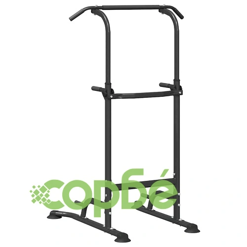 Мултифункционална станция за набирания и лицеви опори от стомана, черна, 95 x 102 x (160-210) см ➤ топ цена ➤ sorbe.bg