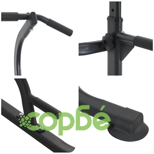 Мултифункционална станция за набирания и лицеви опори от стомана, черна, 95 x 102 x (160-210) см ➤ топ цена ➤ sorbe.bg