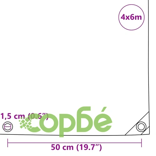 Брезентово покривало 650 г/м² с PVC покритие, Бежово, 4 x 6 м ➤ топ цена ➤ sorbe.bg
