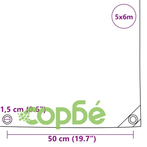 Брезентово покривало 650 г/м² с PVC покритие, Бежово, 5 x 6 м ➤ топ цена ➤ sorbe.bg