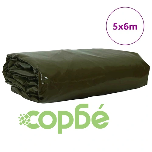 Брезент 650 г/м² Маслиненозелено 5 x 6 м с PVC покритие ➤ топ цена ➤ sorbe.bg