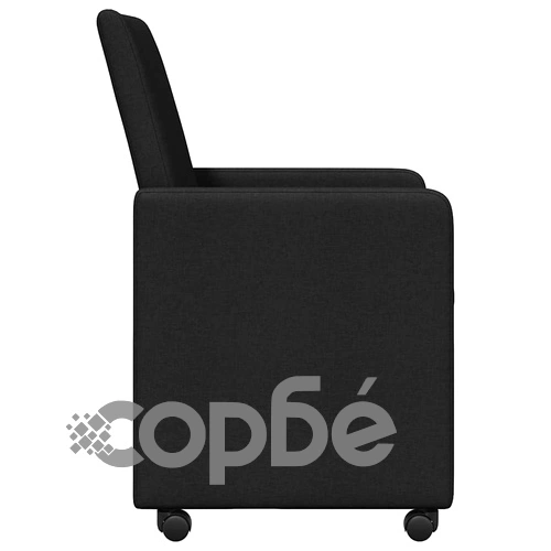 Обедни столове с колелца 2 бр. черни 57 x 66 x 94 см текстил ➤ топ цена ➤ sorbe.bg