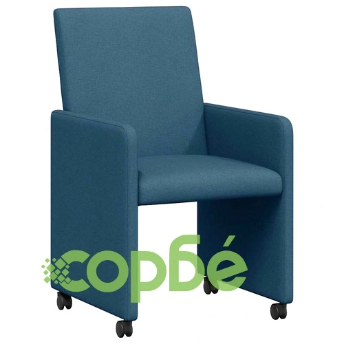 Обедни столове с колелца 2 броя сини 57 x 66 x 94 см текстил ➤ топ цена ➤ sorbe.bg