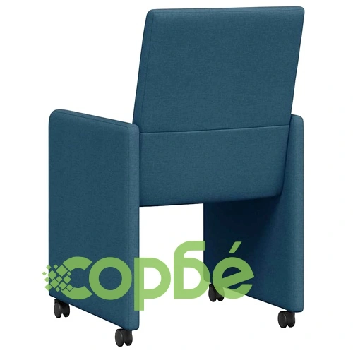 Обедни столове с колелца 2 броя сини 57 x 66 x 94 см текстил ➤ топ цена ➤ sorbe.bg