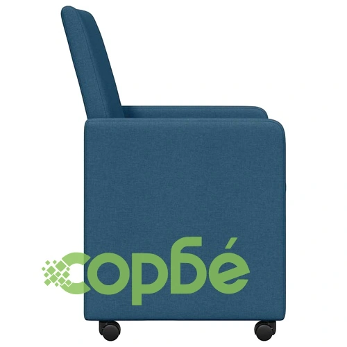 Обедни столове с колелца 2 броя сини 57 x 66 x 94 см текстил ➤ топ цена ➤ sorbe.bg