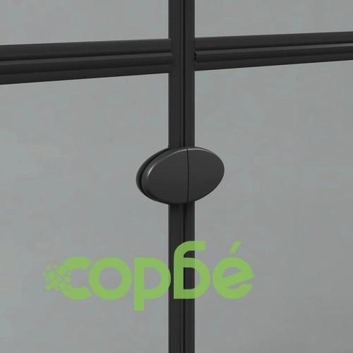 Стъклена душ преграда с вход, черен алуминиев профил и тъмнопрозрачно стъкло, 100 x 190 cm ➤ топ цена ➤ sorbe.bg