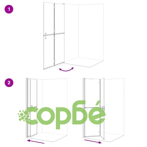 Стъклена душ преграда с вход, черен алуминиев профил и тъмнопрозрачно стъкло, 100 x 190 cm ➤ топ цена ➤ sorbe.bg