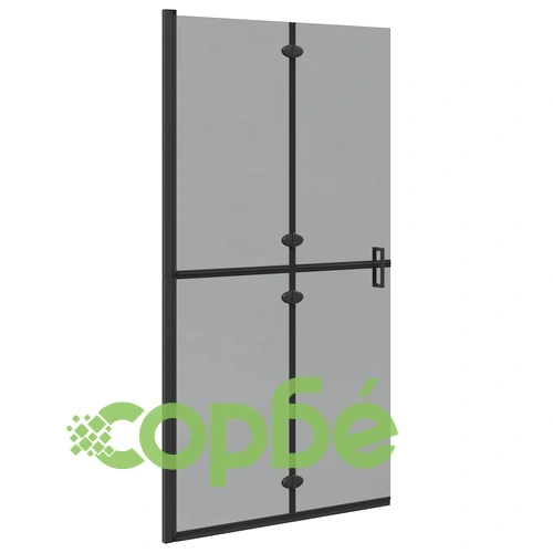 Стъклена душ преграда с вход, черен алуминиев профил и тъмнопрозрачно стъкло, 100 x 190 cm ➤ топ цена ➤ sorbe.bg