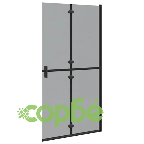 Стъклена душ преграда с вход, черен алуминиев профил и тъмнопрозрачно стъкло, 100 x 190 cm ➤ топ цена ➤ sorbe.bg