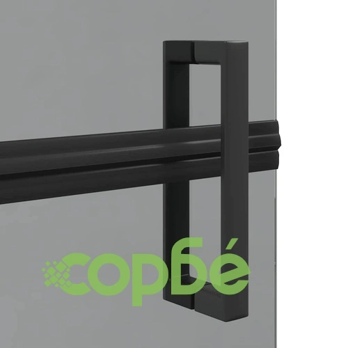 Стъклена душ преграда с вход, черен алуминиев профил и тъмнопрозрачно стъкло, 100 x 190 cm ➤ топ цена ➤ sorbe.bg