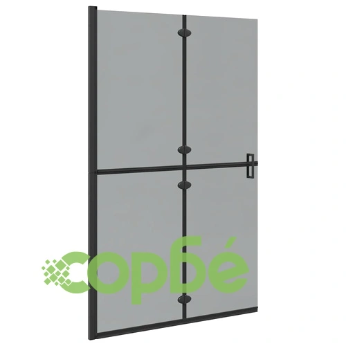 Душ кабина с плъзгаща врата, черен алуминий и тъмно стъкло, 120 x 190 cm ➤ топ цена ➤ sorbe.bg