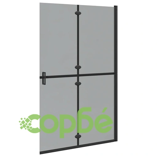 Душ кабина с плъзгаща врата, черен алуминий и тъмно стъкло, 120 x 190 cm ➤ топ цена ➤ sorbe.bg