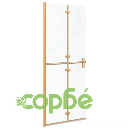 Душ кабина с плъзгаща врата, златен профил и прозрачно стъкло 80 x 190 cm ➤ топ цена ➤ sorbe.bg