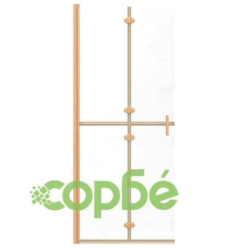 Душ кабина с плъзгаща врата, златен профил и прозрачно стъкло 80 x 190 cm ➤ топ цена ➤ sorbe.bg