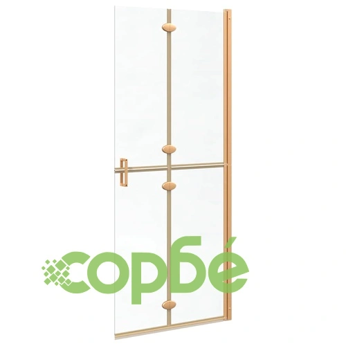 Душ кабина с плъзгаща врата, златен профил и прозрачно стъкло 80 x 190 cm ➤ топ цена ➤ sorbe.bg