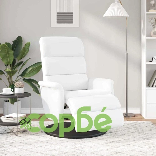 Разтегателен стол от изкуствена кожа бял 71 x 98 x 106 см ➤ топ цена ➤ sorbe.bg