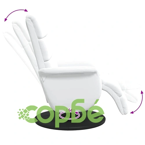 Разтегателен стол от изкуствена кожа бял 71 x 98 x 106 см ➤ топ цена ➤ sorbe.bg