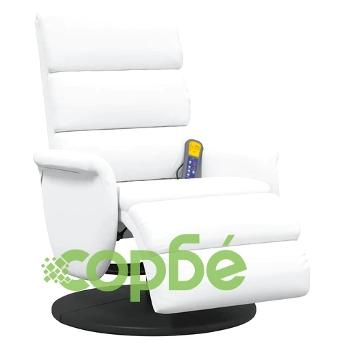 Масажиращ стол с облегалка бял 71 x 98 x 106 см изкуствена кожа ➤ топ цена ➤ sorbe.bg