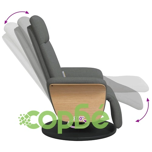 Масажен стол Recliner, Тъмносив, Текстил, 79 x 87 x 104,5 см ➤ топ цена ➤ sorbe.bg