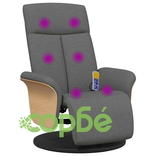 Масажен стол Recliner, Тъмносив, Текстил, 79 x 87 x 104,5 см ➤ топ цена ➤ sorbe.bg