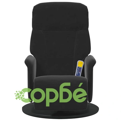 Масажен реклайнер стол Кадифе Черен 91 x 71 x 105.5 см ➤ топ цена ➤ sorbe.bg