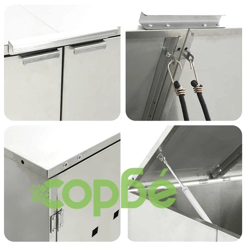 Съхранение за кош за отпадъци 240L с газов капак от неръждаема стомана 68x77.5x115.5 см ➤ топ цена ➤ sorbe.bg