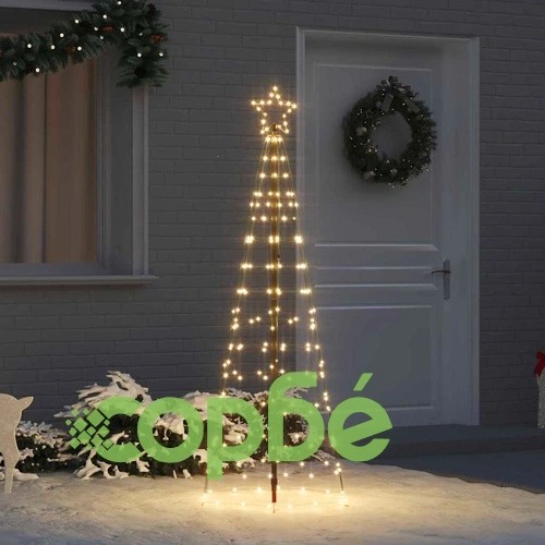 LED коледна елха с колчета за земя 390 LED топло бяло 250 см желязо ➤ топ цена ➤ sorbe.bg