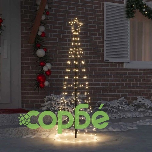 LED коледна елха с колчета за земя 390 LED топло бяло 250 см желязо ➤ топ цена ➤ sorbe.bg
