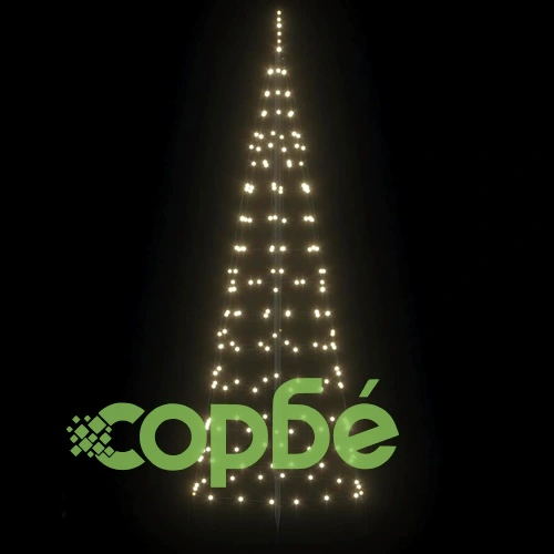 LED коледна елха с колчета за земя 390 LED топло бяло 250 см желязо ➤ топ цена ➤ sorbe.bg
