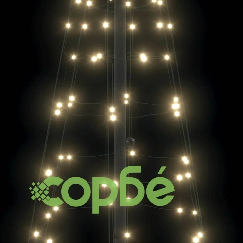 LED коледна елха с колчета за земя 390 LED топло бяло 250 см желязо ➤ топ цена ➤ sorbe.bg