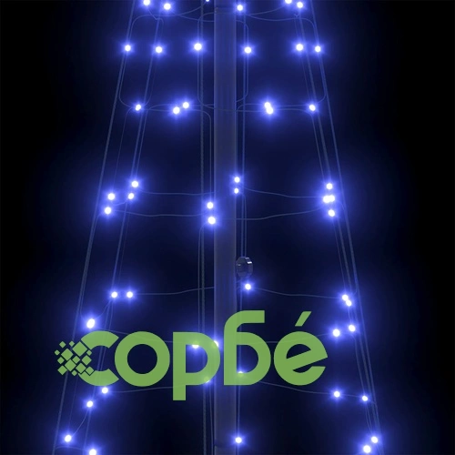 LED коледна елха с колчета за земя 250 cm синя желязо 390 LED светлини ➤ топ цена ➤ sorbe.bg