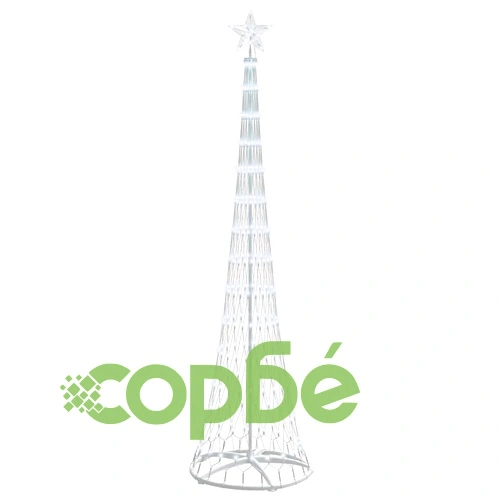 LED Коледна Елха с Поставка Хладно Бяло 70x70x250 см Метал ➤ топ цена ➤ sorbe.bg