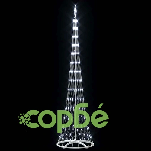 LED Коледна Елха с Поставка Хладно Бяло 70x70x250 см Метал ➤ топ цена ➤ sorbe.bg